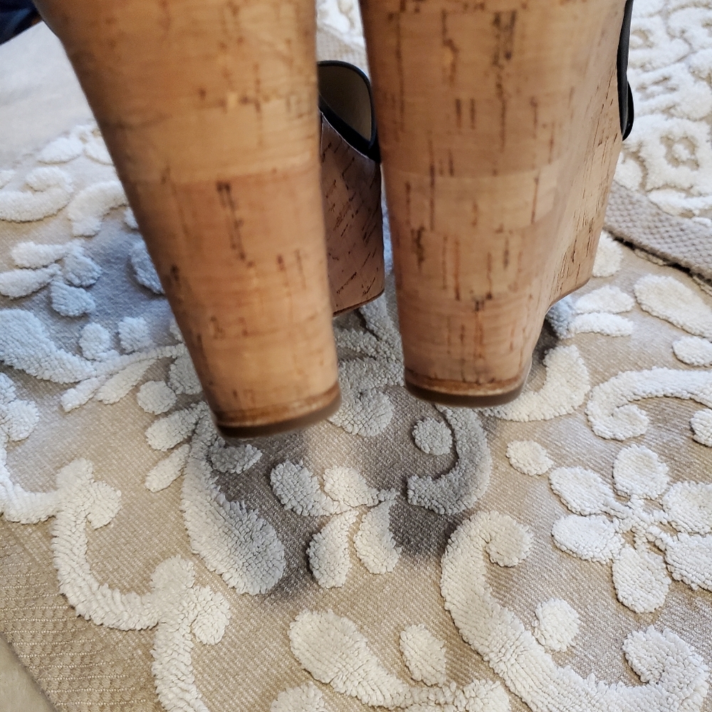 Michael Kors leather and cork platform wedge sandals - Picture 8 of 16